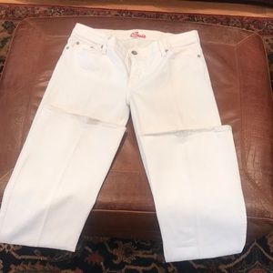 White boot cut jeans